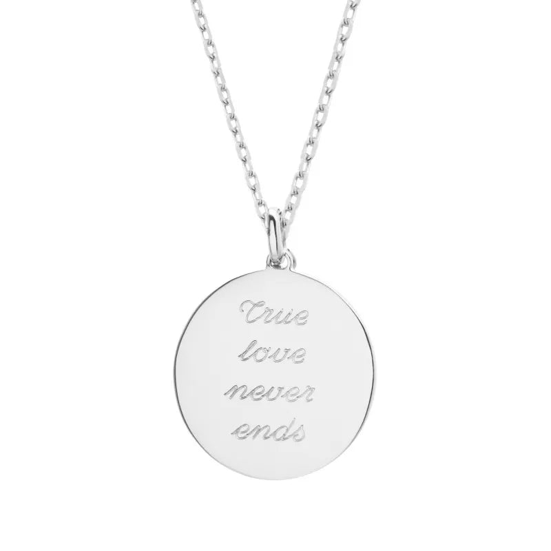 Collier personnalisé - Pendentif médaille martelée - Argent ou Plaqué Or