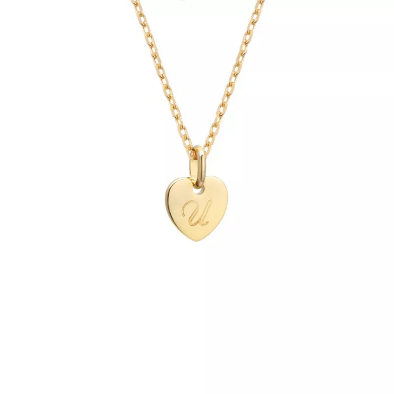 Collier personnalisé - Mini charm cœur - Argent - Plaqué or