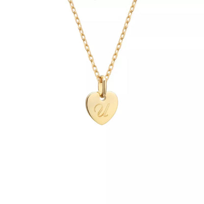 Collier personnalisé - Mini charm cœur - Argent - Plaqué or