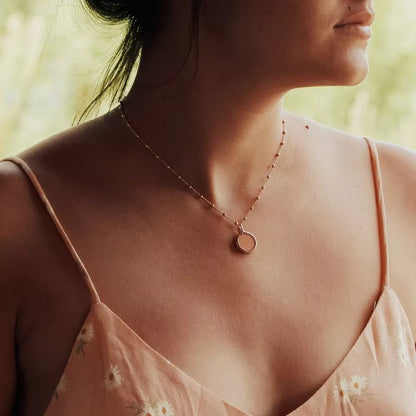 Collier pierre fine personnalisé - Chaîne perlée - Plaqué Or