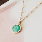 Collier pierre fine personnalisé - Chaîne perlée - Plaqué Or