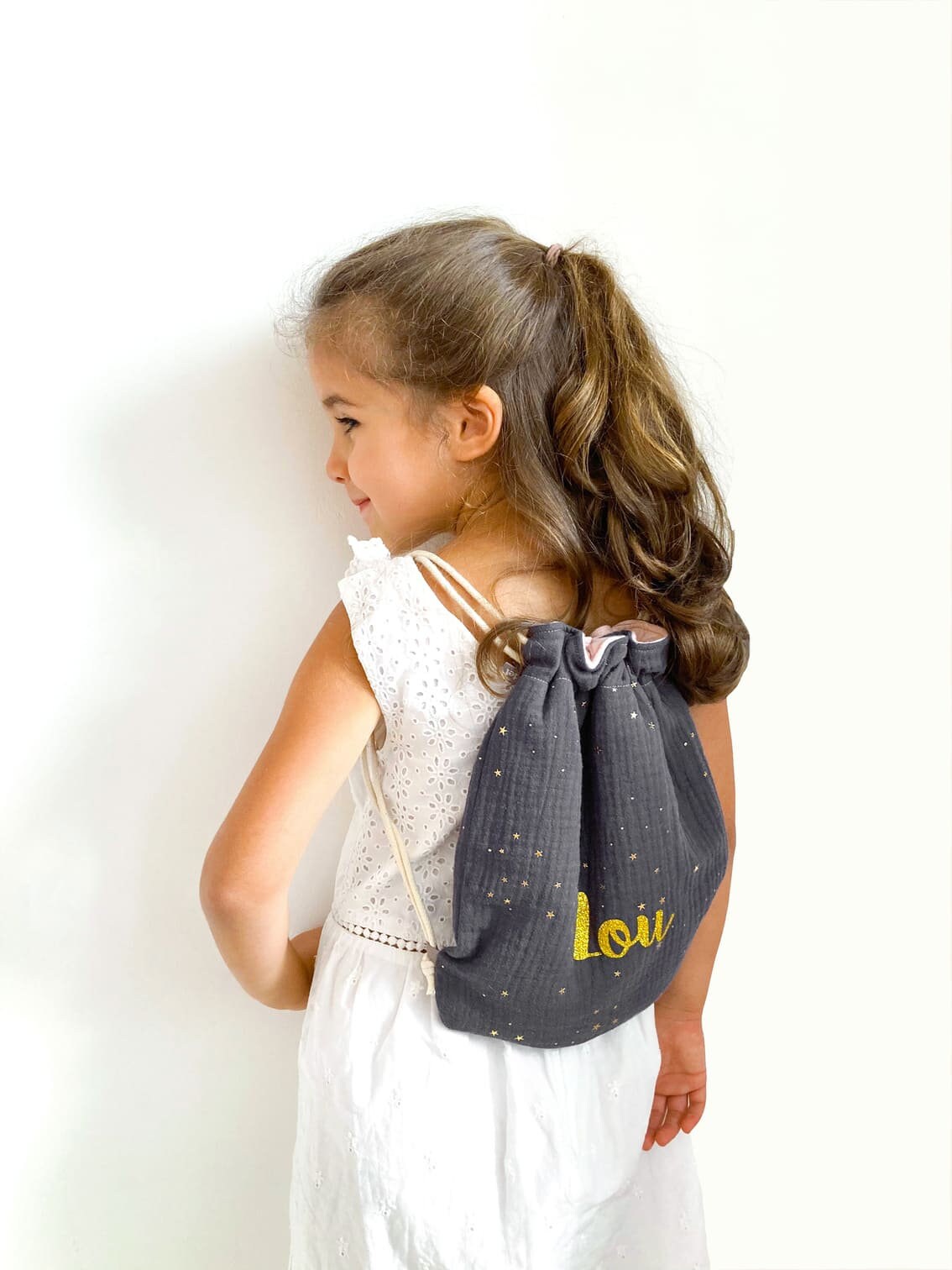 Sac à dos personnalisé bébé et enfant - Double gaze de coton étoilé