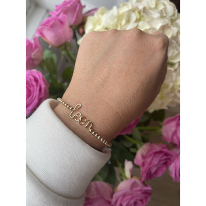 Bracelet personnalisé - Mot sur jonc perlé