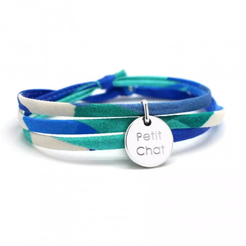 Bracelet personnalisé - Liberty médaille - Argent ou Plaqué or