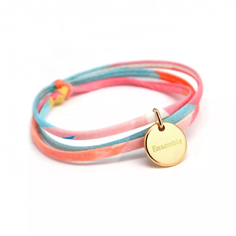 Bracelet personnalisé - Liberty médaille - Argent ou Plaqué or
