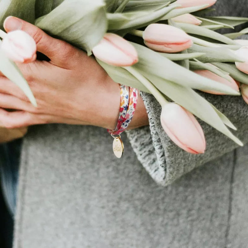 Bracelet personnalisé - Liberty médaille - Argent ou Plaqué or