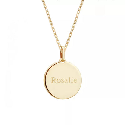 Collier personnalisé médaille ivoire rose des vents - Plaqué Or
