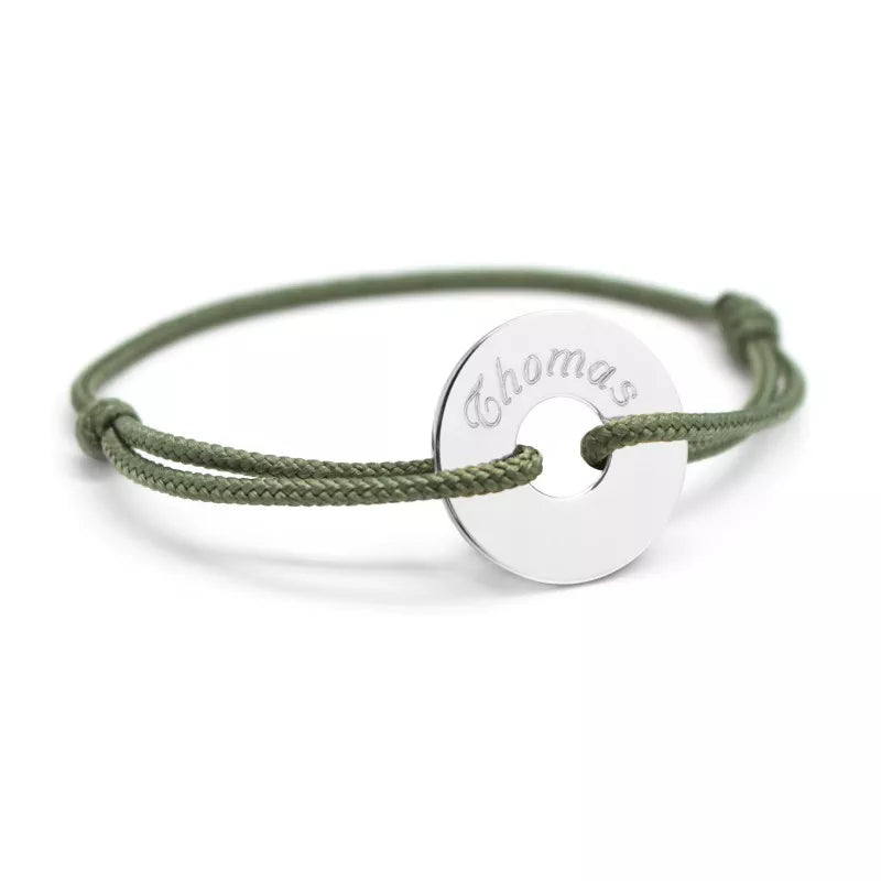 Bracelet personnalisé cordon été - Ma petite chérie - Plaqué Or ou Argent