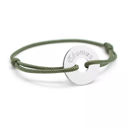 Bracelet personnalisé cordon été - Ma petite chérie - Plaqué Or ou Argent