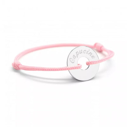 Bracelet personnalisé cordon été - Ma petite chérie - Plaqué Or ou Argent