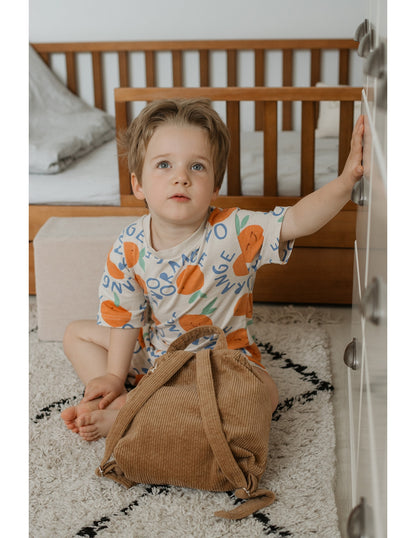 Sac à dos bébé personnalisé en velours côtelé