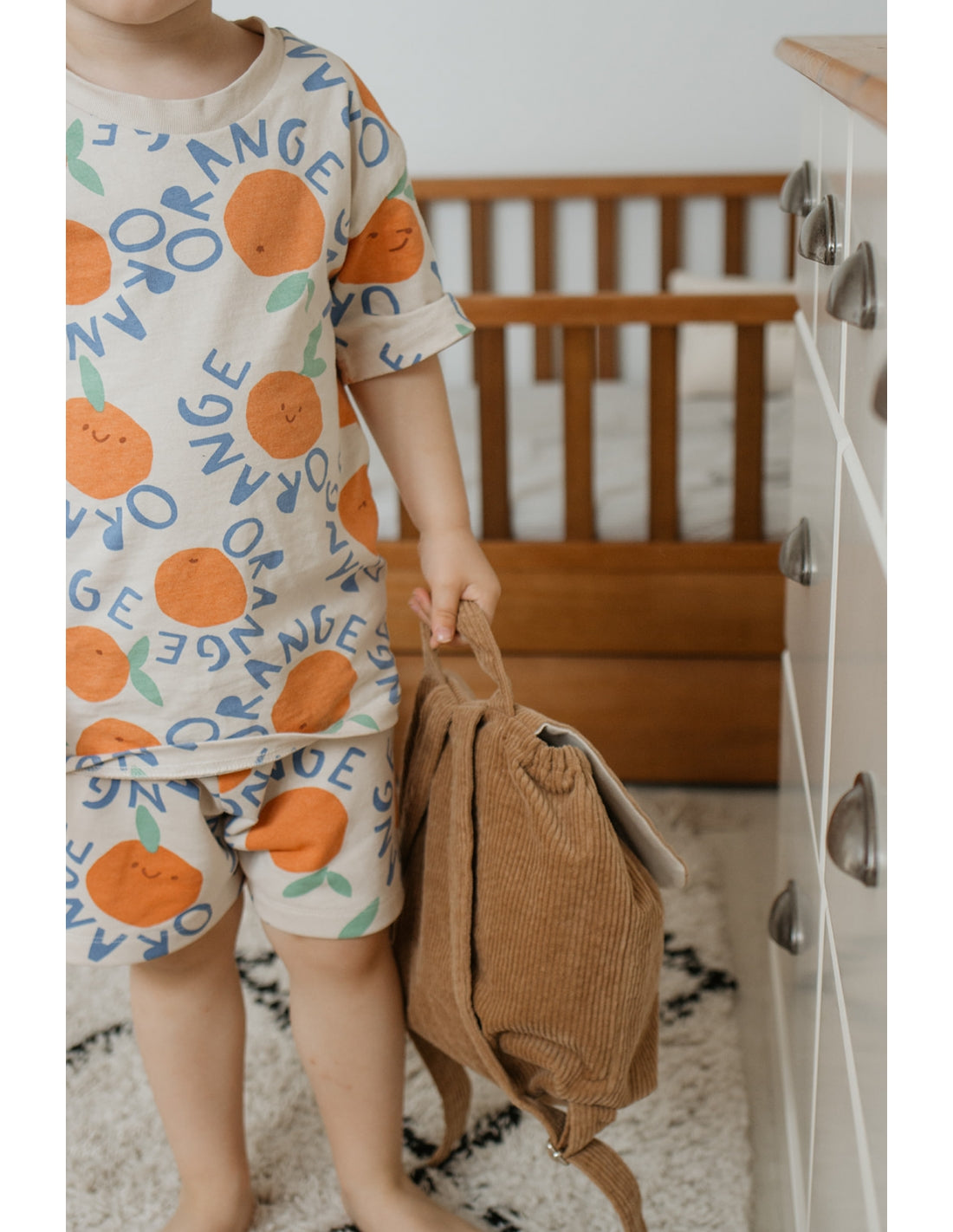 Sac à dos bébé personnalisé en velours côtelé