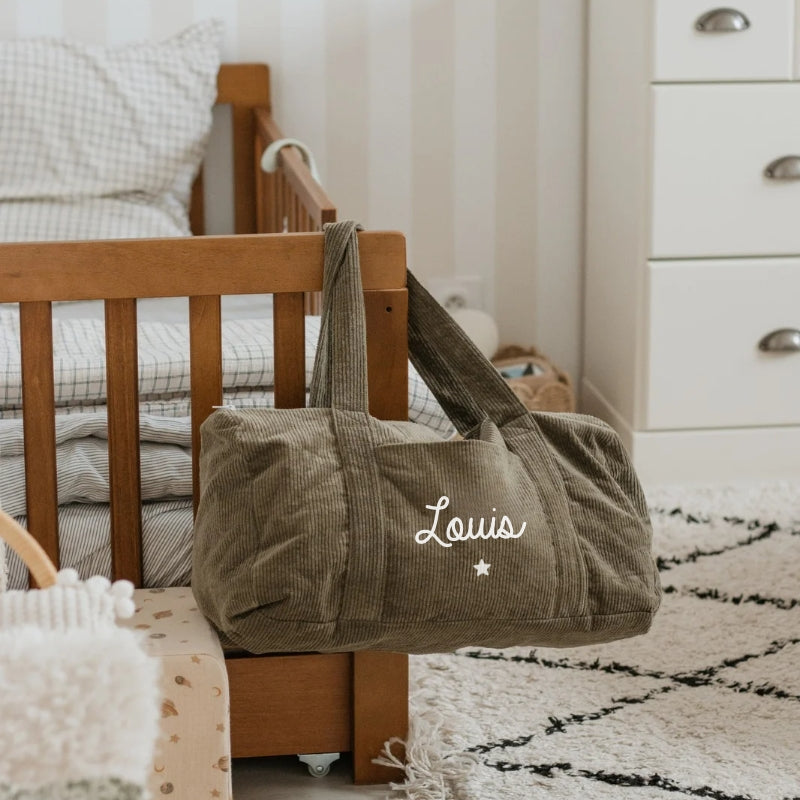 Sac de week-end personnalisé - Velours côtelé - Cadeau maîtresse