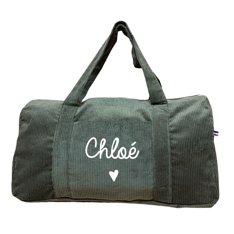 Sac de week-end personnalisé - Velours côtelé - Cadeau maîtresse