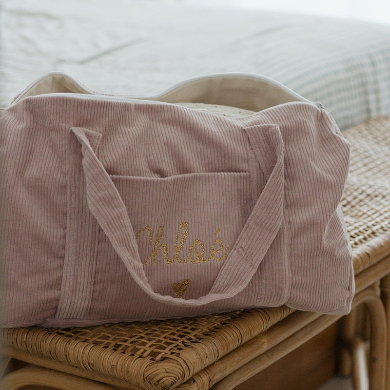 Sac de week-end personnalisé - Velours côtelé - Cadeau maîtresse