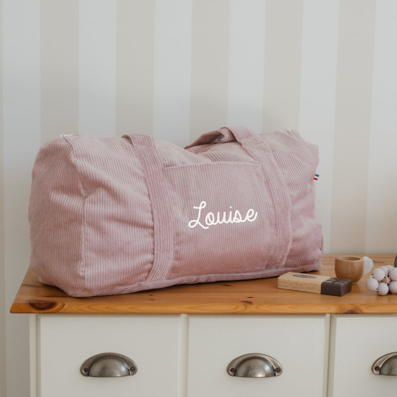Sac de week-end personnalisé - Velours côtelé - Cadeau maîtresse