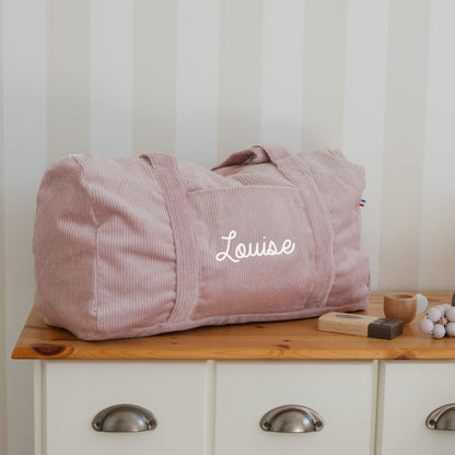 Sac de week-end personnalisé - Velours côtelé - Cadeau maîtresse