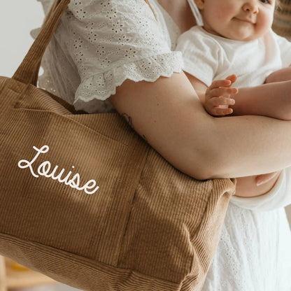 Sac de week-end personnalisé - Velours côtelé - Cadeau maîtresse