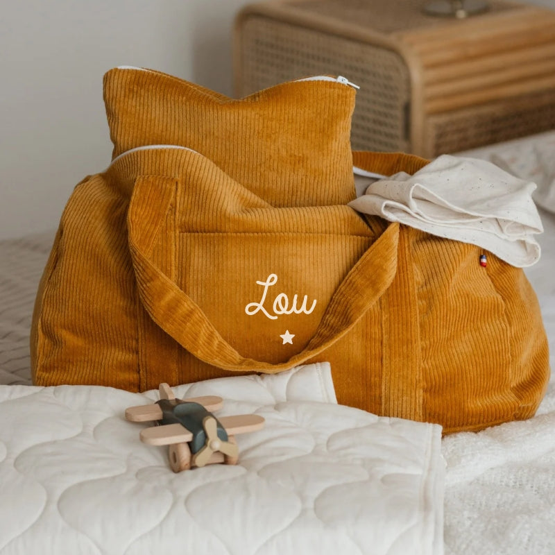 Sac de week-end personnalisé - Velours côtelé - Cadeau maîtresse