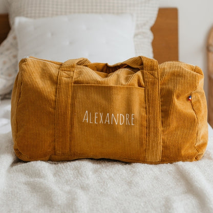 Sac de week-end personnalisé - Velours côtelé - Cadeau maîtresse