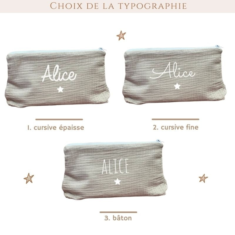 Trousse personnalisée velours côtelé