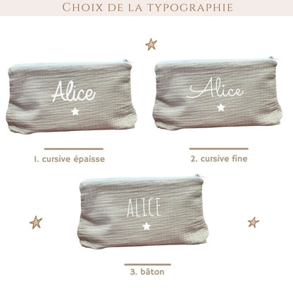 Trousse personnalisée velours côtelé