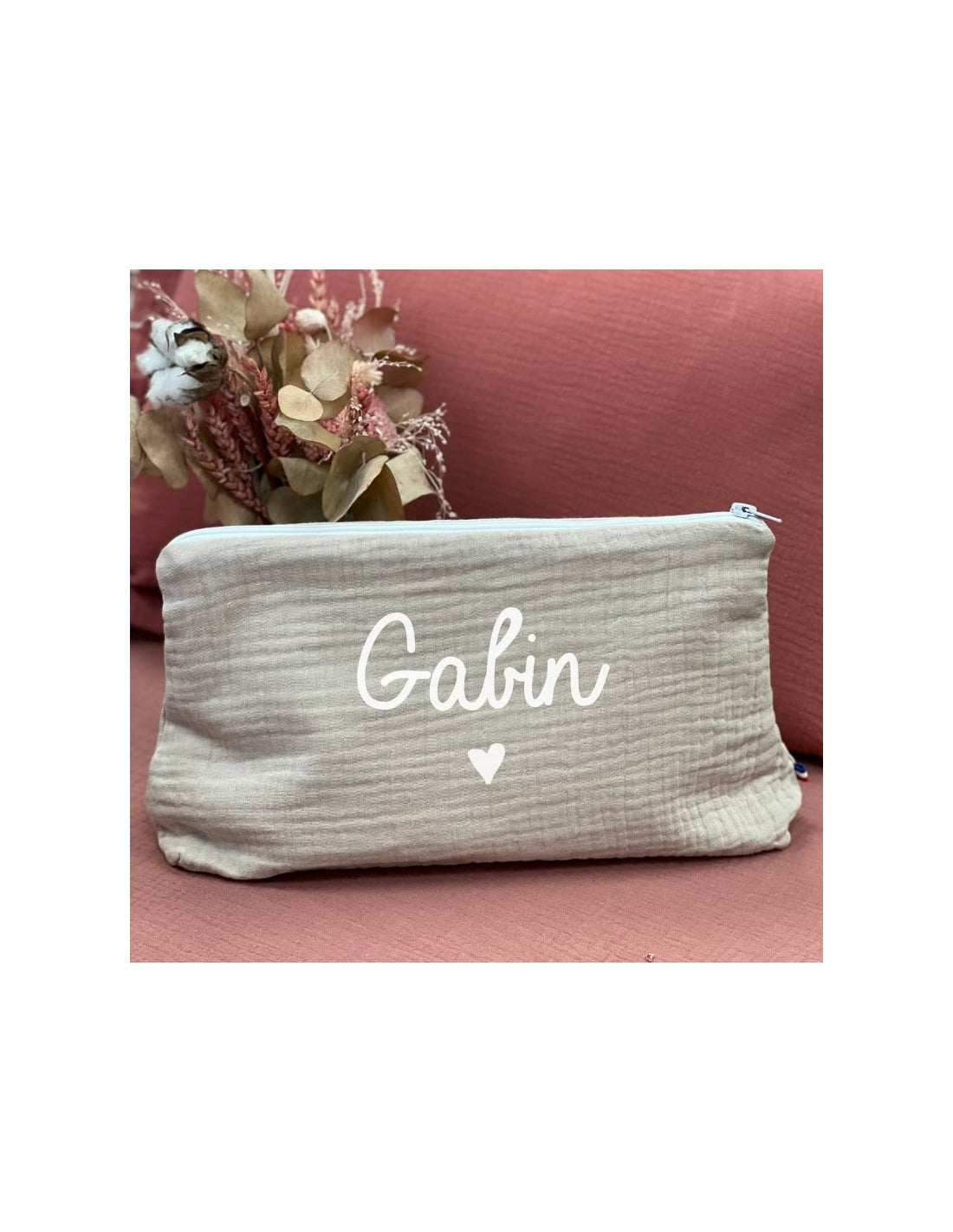 Trousse personnalisée double gaze de coton