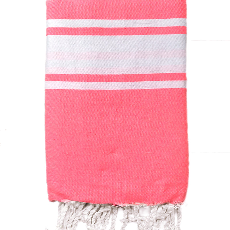 Fouta plate personnalisable - Rose fluo
