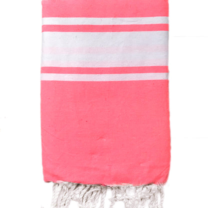 Fouta plate personnalisable - Rose fluo