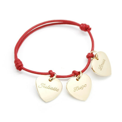 Bracelet personnalisé - Petits Cœurs Plaqué Or