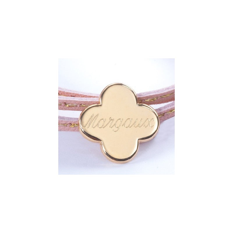 Bracelet personnalisé - Amazone Trèfle Plaqué or