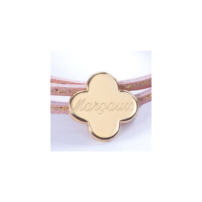 Bracelet personnalisé - Amazone Trèfle Plaqué or