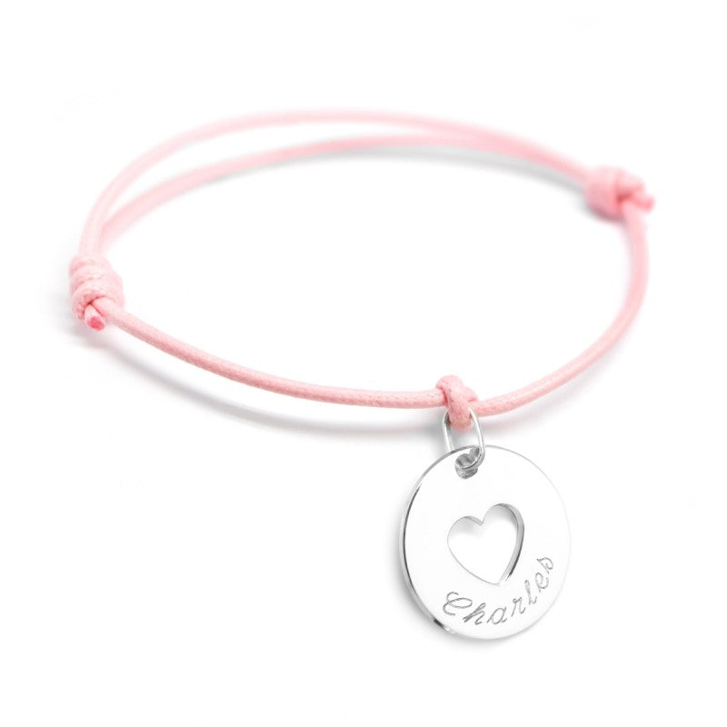 Bracelet personnalisé Argent - Accroche Cœur Charm
