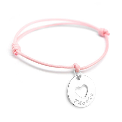 Bracelet personnalisé Argent - Accroche Cœur Charm