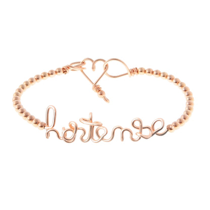 Bracelet personnalisé - Mot sur jonc perlé