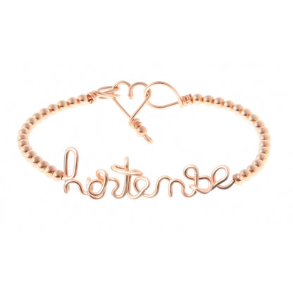 Bracelet personnalisé - Mot sur jonc perlé