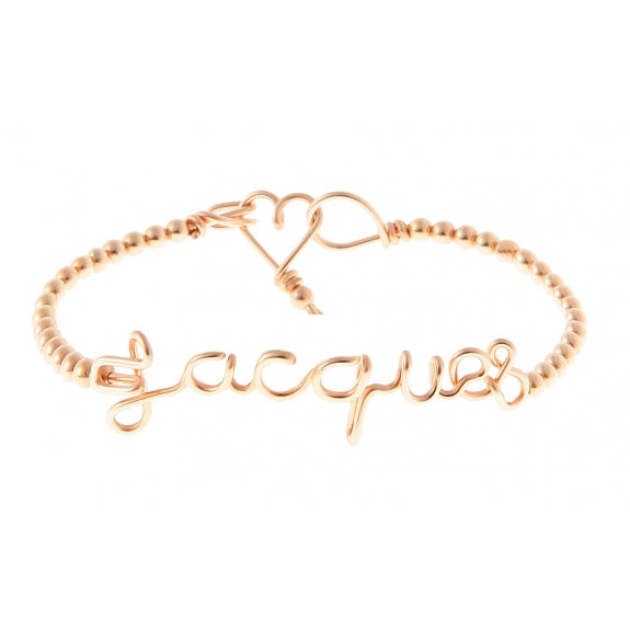 Bracelet personnalisé - Mot sur jonc perlé