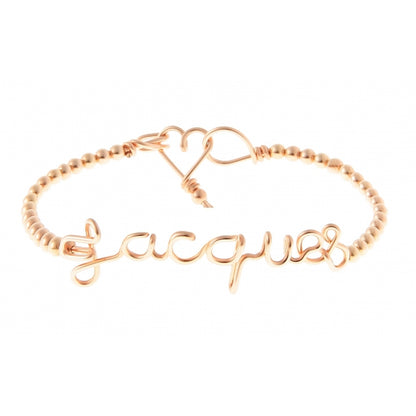 Bracelet personnalisé - Mot sur jonc perlé