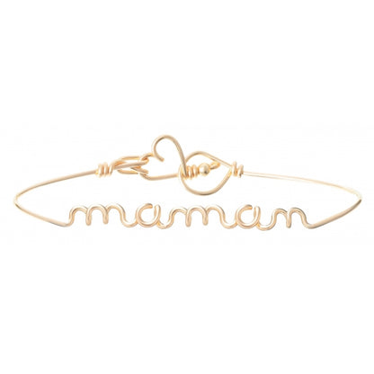 Bracelet personnalisé- Mot Maman sur jonc