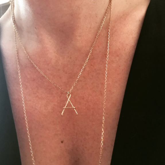 Collier personnalisé - Majuscule sur chaine sparkle