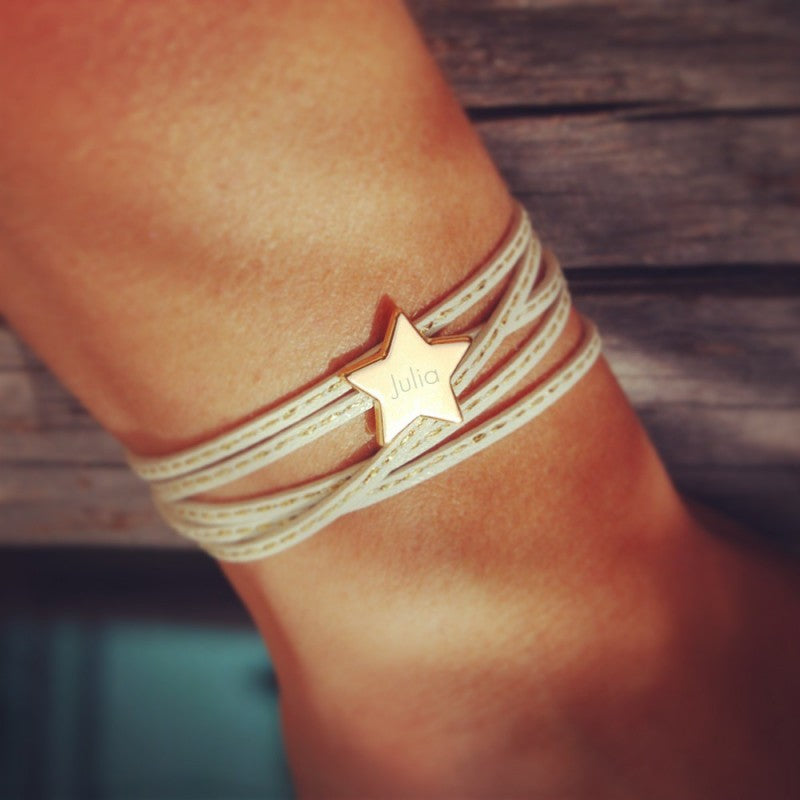 Bracelet personnalisé - Amazone Etoile Plaqué or