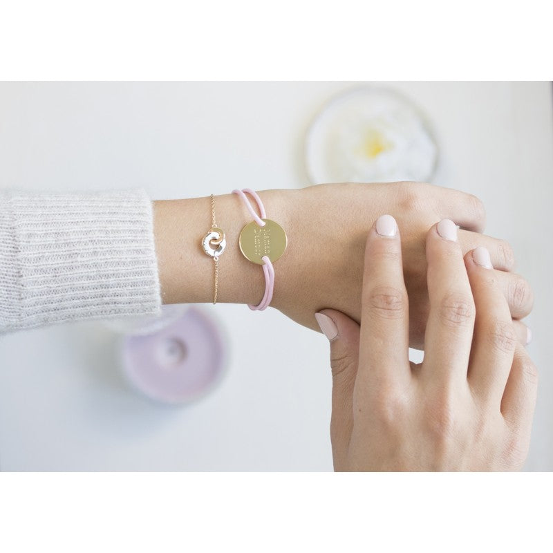 Bracelet personnalisé - Anneaux enlacés Plaqué OR - Cadeau personnalisé