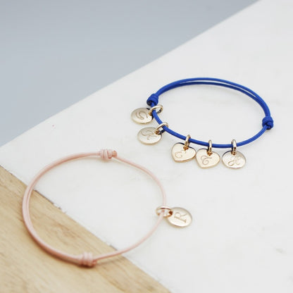 Bracelet personnalisé - Mini Charms cœur ou médaille - Plaqué Or