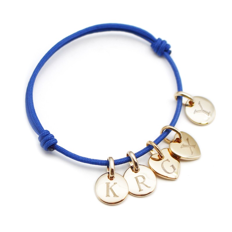 Bracelet personnalisé - Mini Charms cœur ou médaille - Plaqué Or