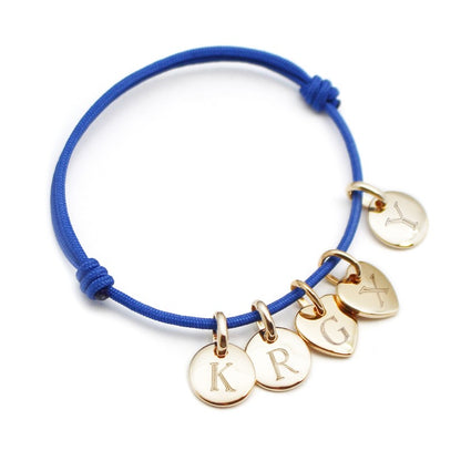 Bracelet personnalisé - Mini Charms cœur ou médaille - Plaqué Or