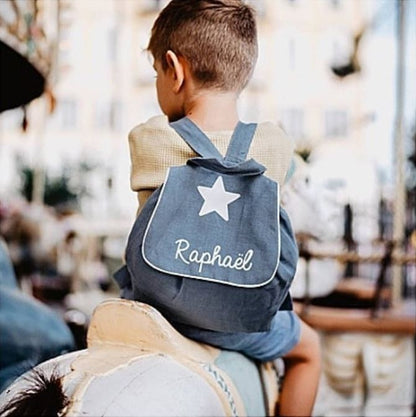 Sac à dos bébé personnalisé en lin