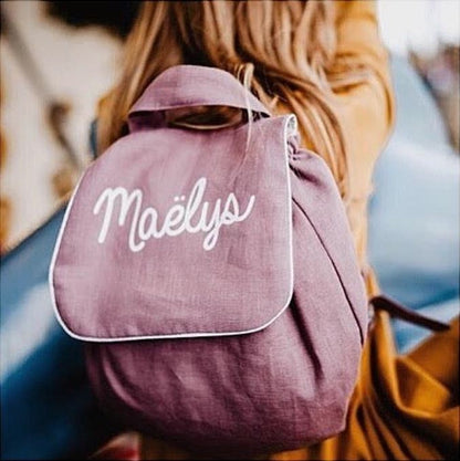Sac à dos bébé personnalisé en lin