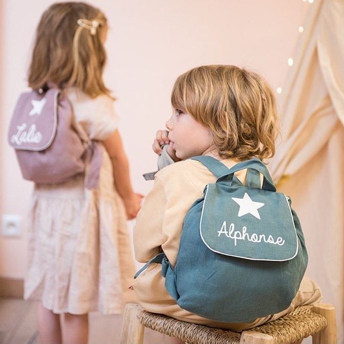 Sac à dos bébé personnalisé en lin