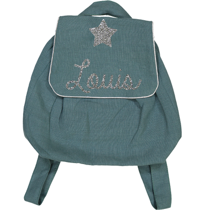 Sac à dos bébé personnalisé en lin