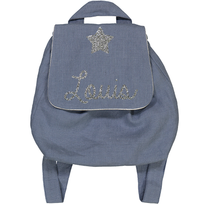 Sac à dos bébé personnalisé en lin